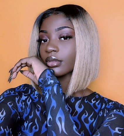 - Hairuwear Short Bob Wig 2020 ASPECIALUNIT- Short Bob Cut Invisible Lace Glueless Human  main image 3