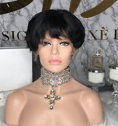 Short Full Lace Wig  in Bowl Cut - Hair By Akoni