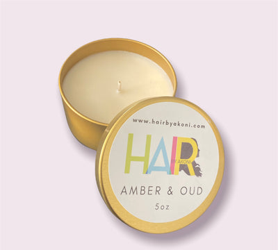 Amber and Oud Candle - Hair By Akoni